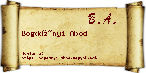 Bogdányi Abod névjegykártya